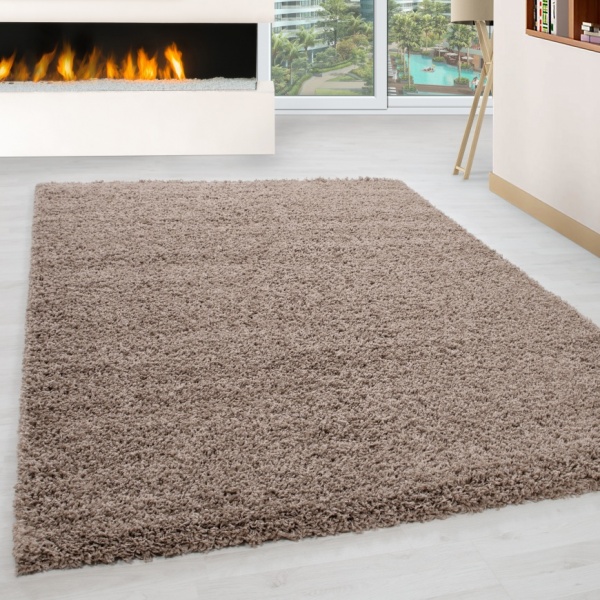 Flauschige Hochflor Teppich Beige Extra Gro 300x400cm